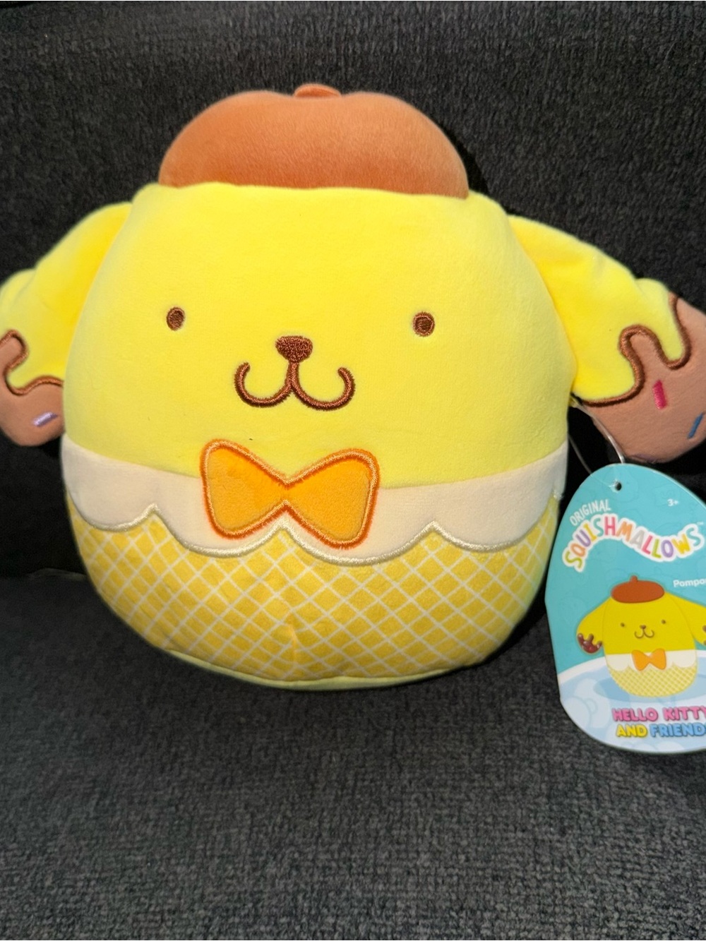 Sanrio Pompompurin Yellow & Brown Bow Plush